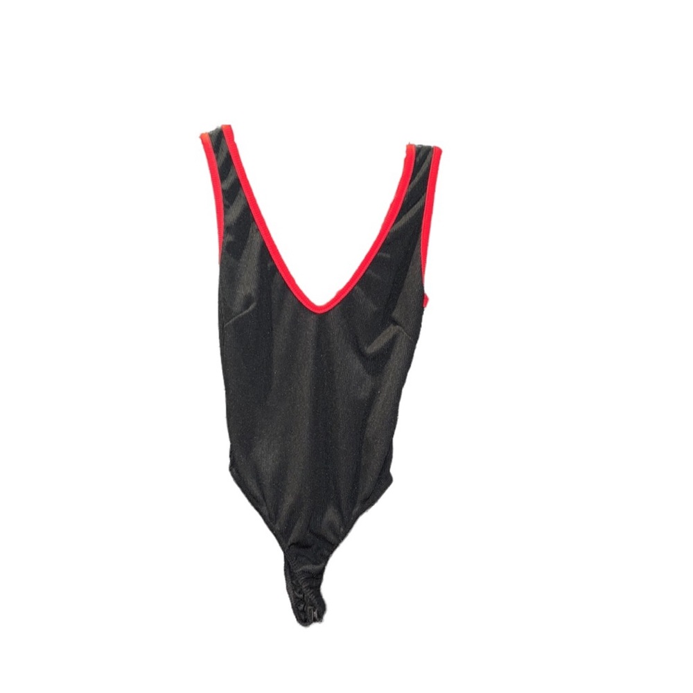 Black w/ Red Trim Detail Bodysuit